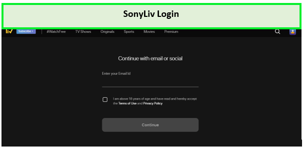 How to login Sonyliv