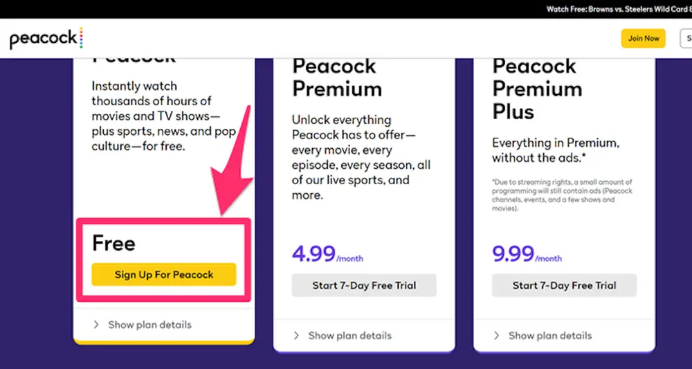 peacock tv free trial