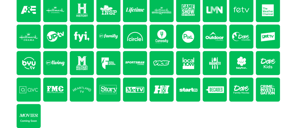 Frndly Tv subscription plan channels