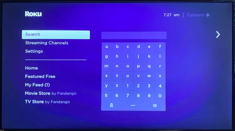 hbo max roku search bar