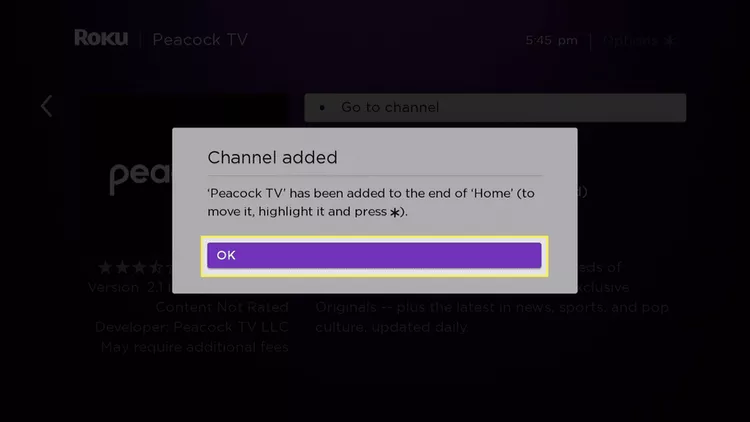 Peacock on Roku