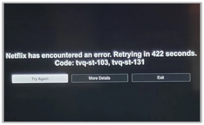 Netflix Error Code tvq-st-131