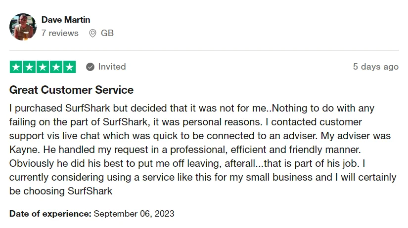 SurfShark Customer Reviews